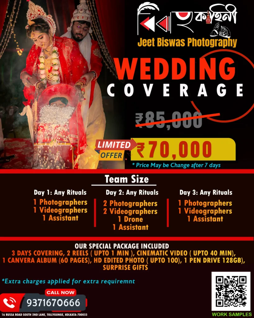 wedding photographers in kolkata with price