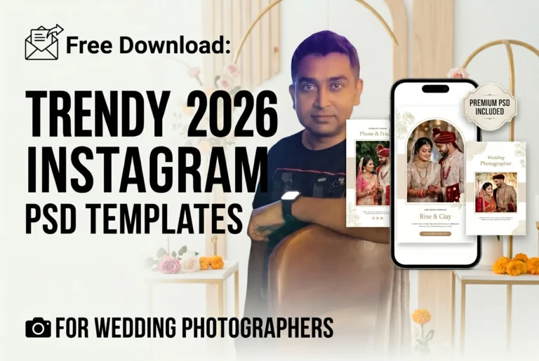 Free Download: Trendy 2026 Instagram PSD Templates for Wedding Photographers
