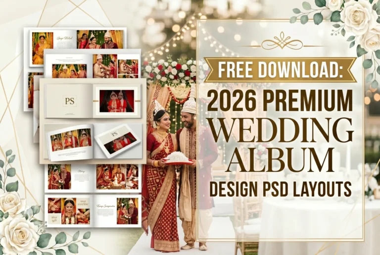 Free Download: 2026 Premium Wedding Album Design PSD Layouts